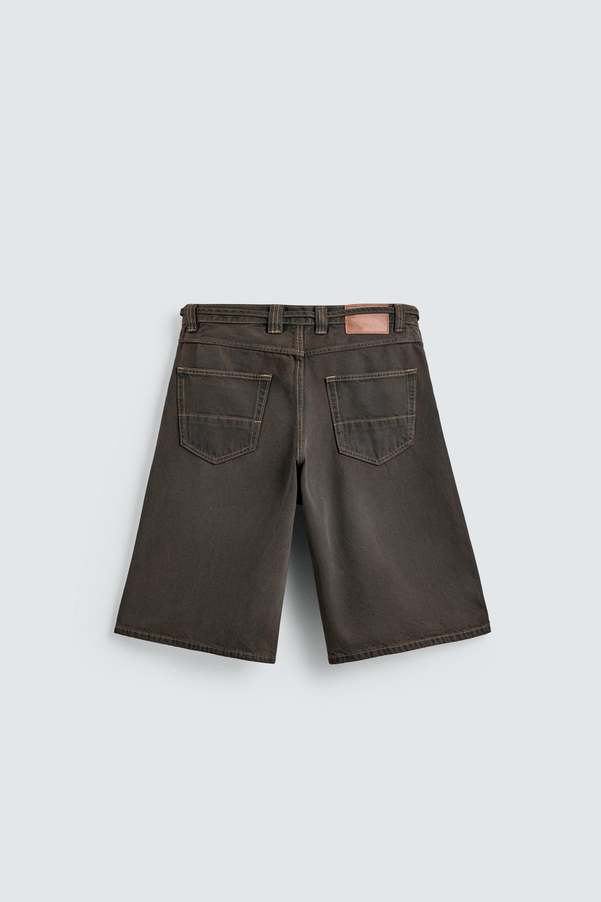 BELTED DENIM JORTS